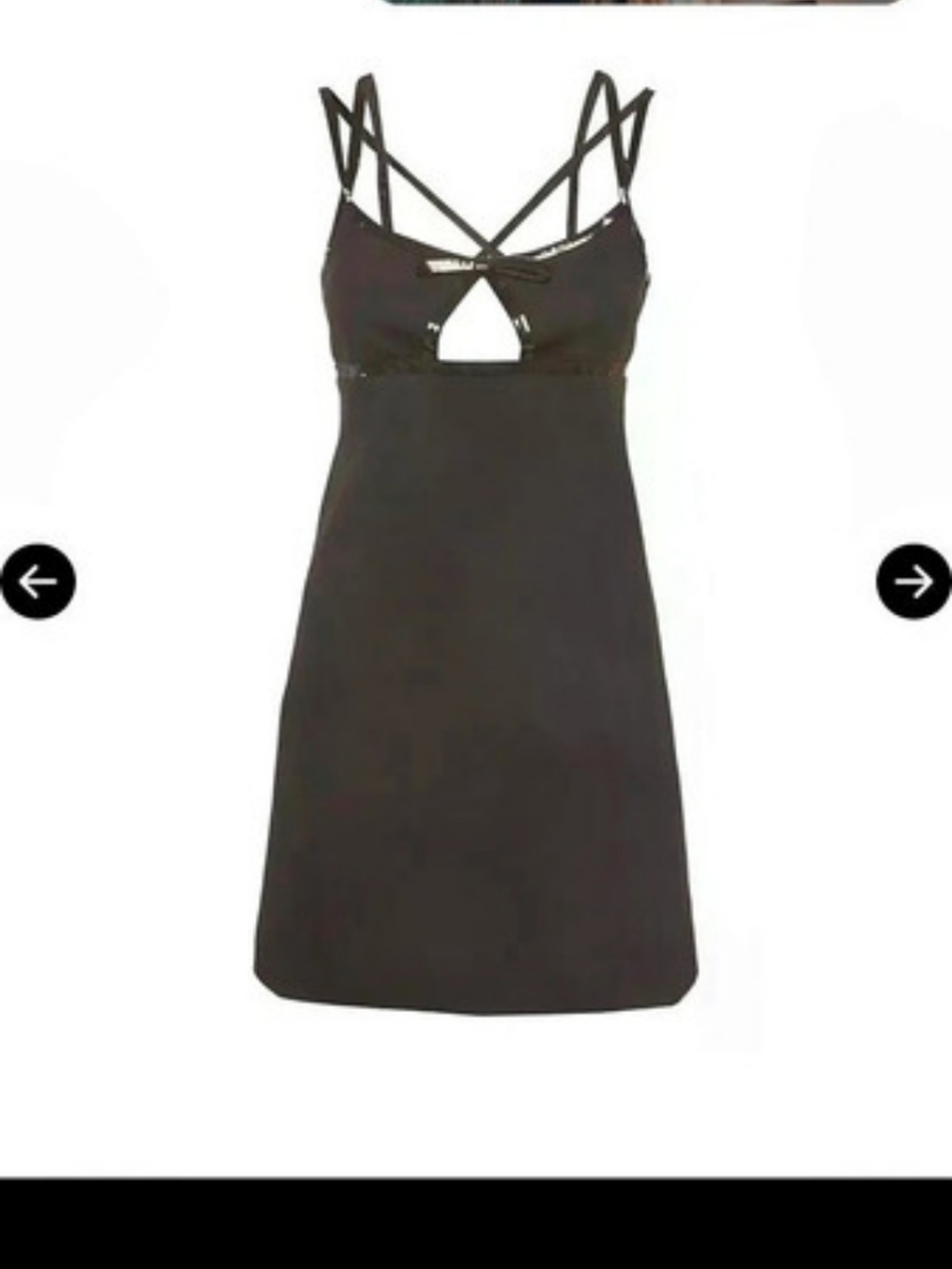 Miu Sequin-Embellished Cut-Out Mini Dress Black Size 36